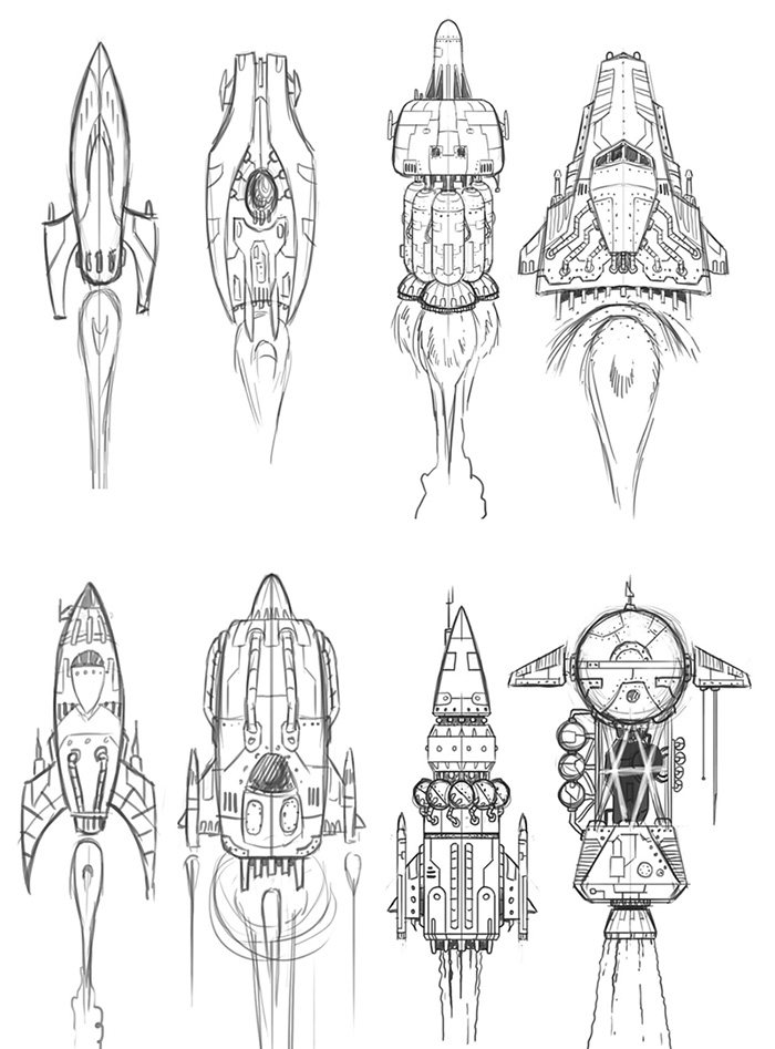 sci fi spaceship drawing