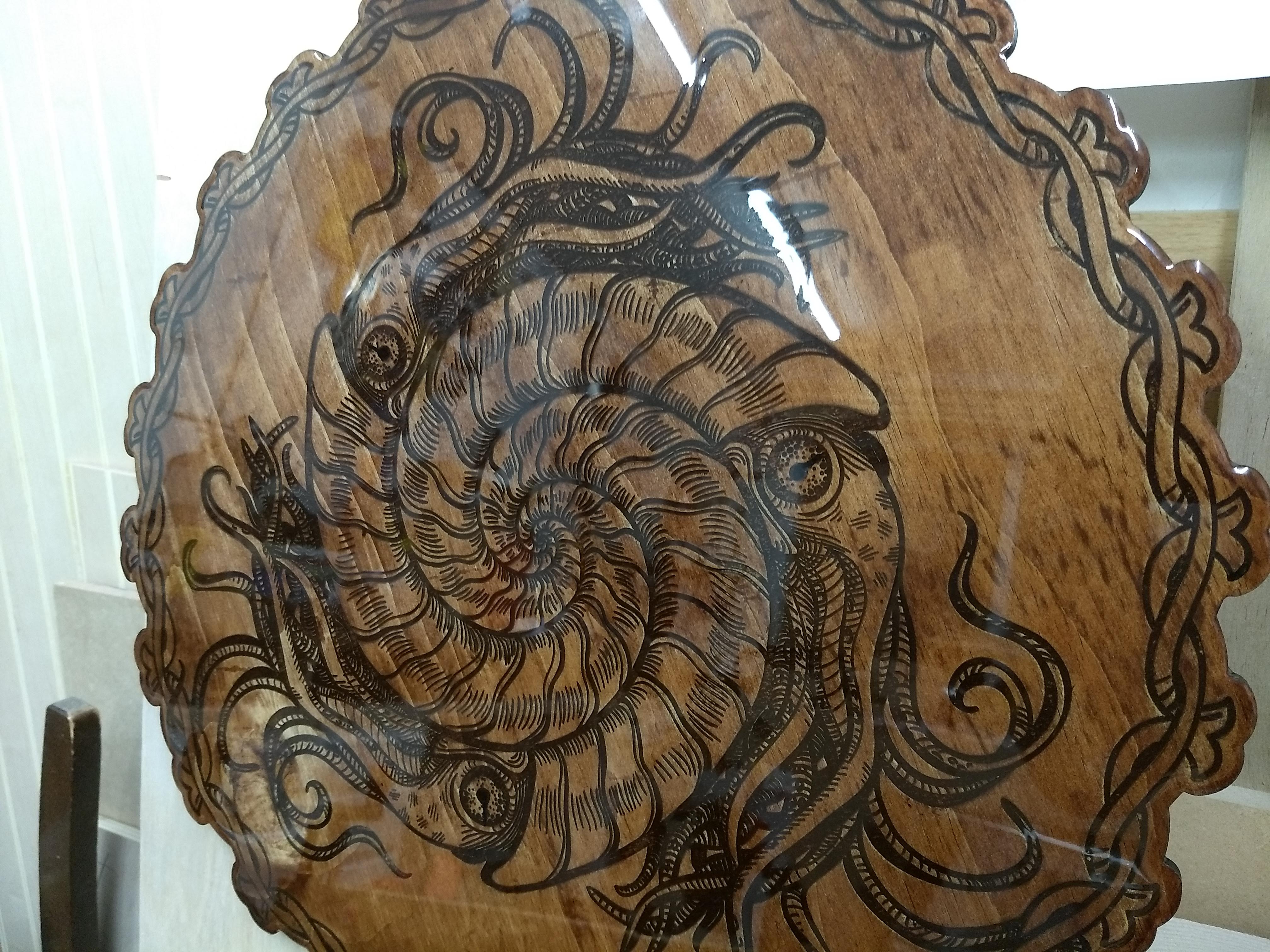 Mandala Design Laser Etched in Wood